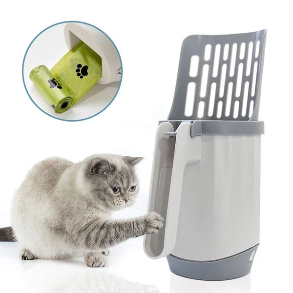 Cat Litter Scoop with Built-in Trash Can